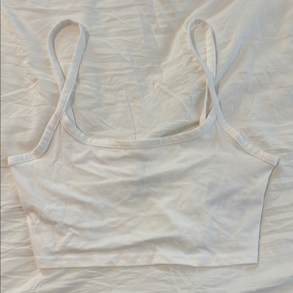 Divided White Camisole Top